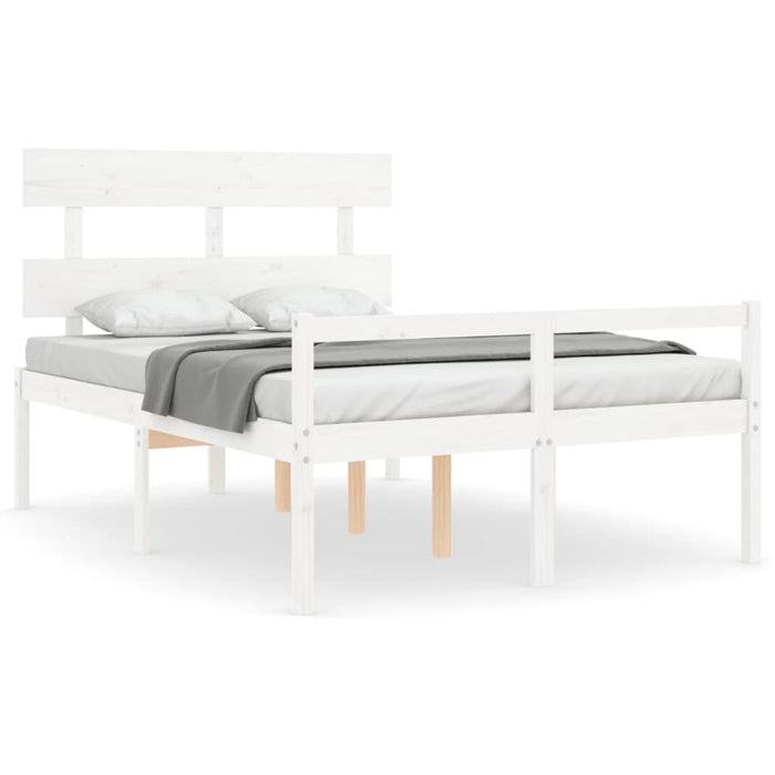 Letto per Anziani con Testiera Bianco 120x200 cm Legno Massellocod mxl 77046