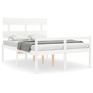 Letto per Anziani con Testiera Bianco 140x200 cm Legno Massellocod mxl 101018