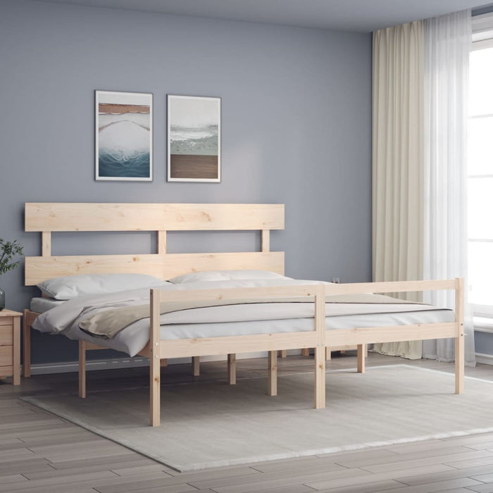 Letto per Anziani con Testiera Bianco Super King Legno Massellocod mxl 81263