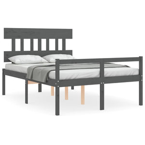 Letto per Anziani con Testiera Grigio Double in Legno Massellocod mxl 81109