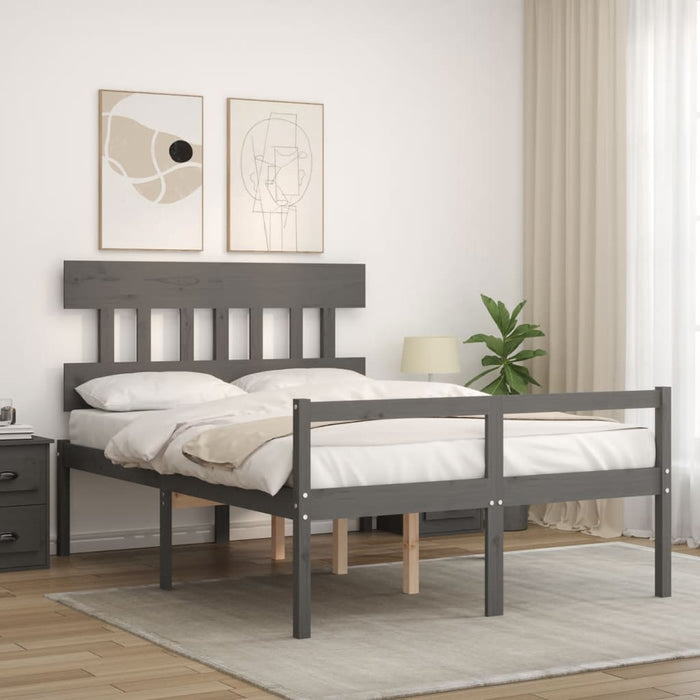 Letto per Anziani con Testiera Grigio Double in Legno Massellocod mxl 81109