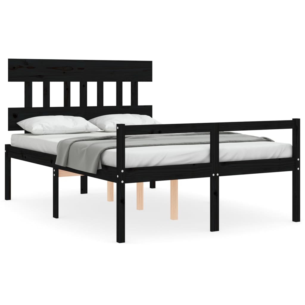 Letto per Anziani con Testiera Nero Double in Legno Massellocod mxl 129012