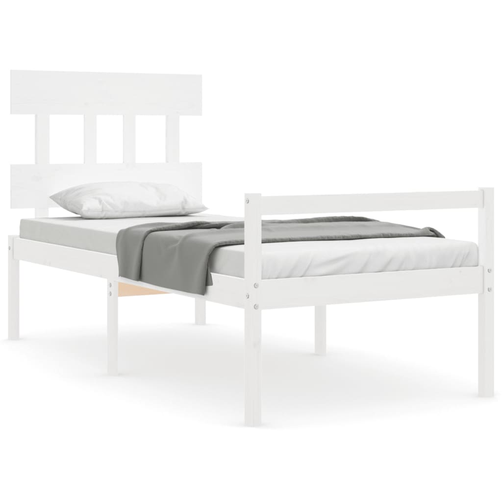 Letto per Anziani con Testiera Bianco 90x200 cm Legno Massellocod mxl 93604