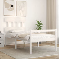 Letto per Anziani con Testiera Bianco 90x200 cm Legno Massellocod mxl 93604