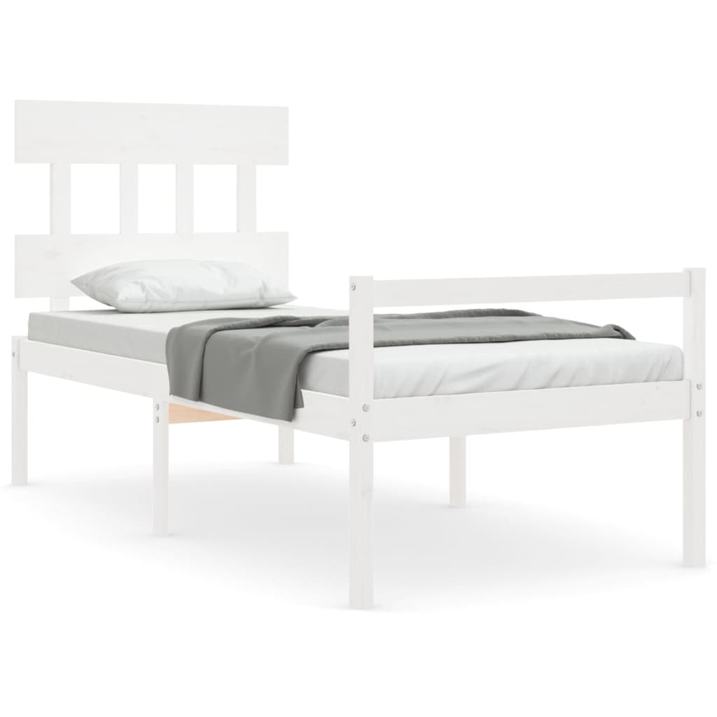 Letto per Anziani con Testiera Bianco 100x200 cm Legno Massellocod mxl 117545