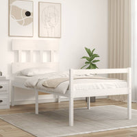 Letto per Anziani con Testiera Bianco 100x200 cm Legno Massellocod mxl 117545