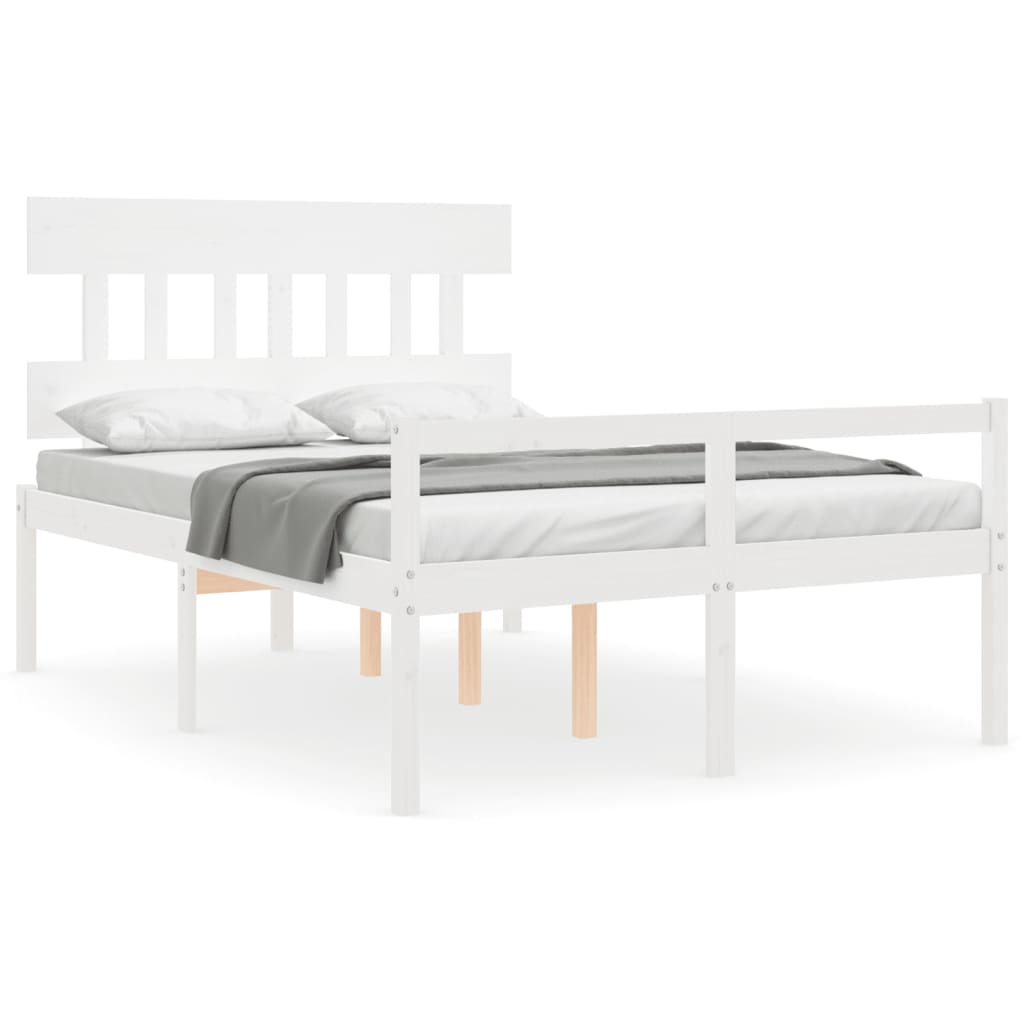 Letto per Anziani con Testiera Bianco 120x200 cm Legno Massello 3195412