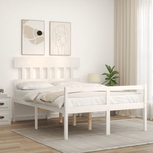 Letto per Anziani con Testiera Bianco 120x200 cm Legno Massello 3195412