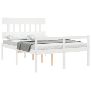 Letto per Anziani con Testiera Bianco 120x200 cm Legno Massello 3195412