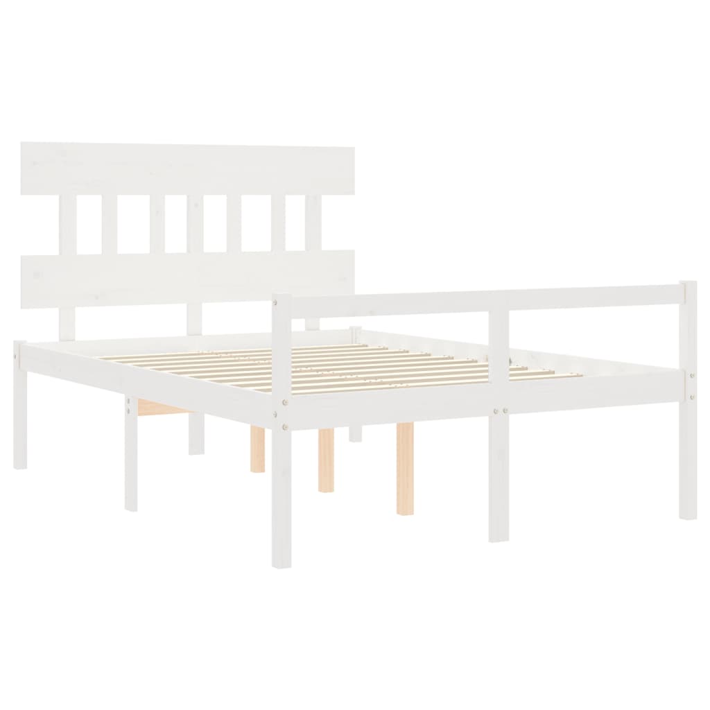 Letto per Anziani con Testiera Bianco 120x200 cm Legno Massello 3195412