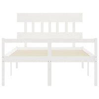 Letto per Anziani con Testiera Bianco 120x200 cm Legno Massello 3195412