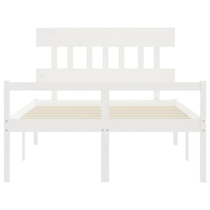 Letto per Anziani con Testiera Bianco 120x200 cm Legno Massello 3195412