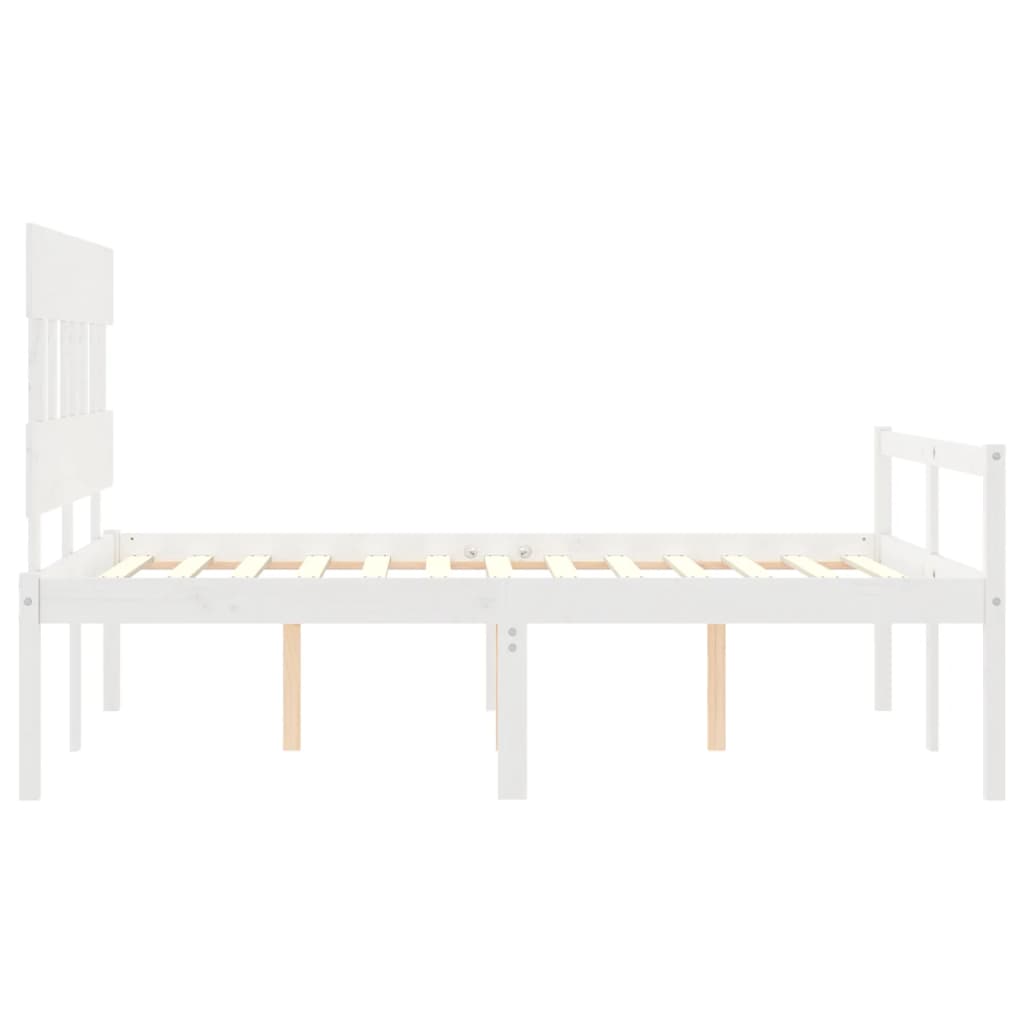 Letto per Anziani con Testiera Bianco 120x200 cm Legno Massello 3195412