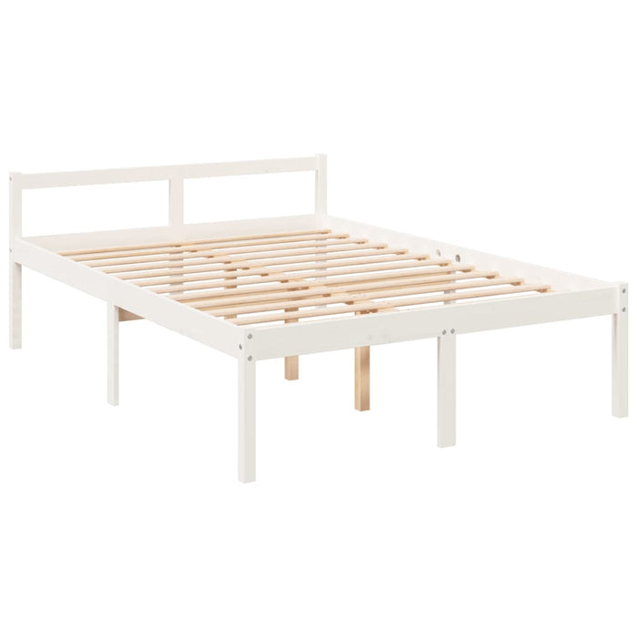 Letto per Anziani con Testiera Bianco 120x200 cm Legno Massello 3195412