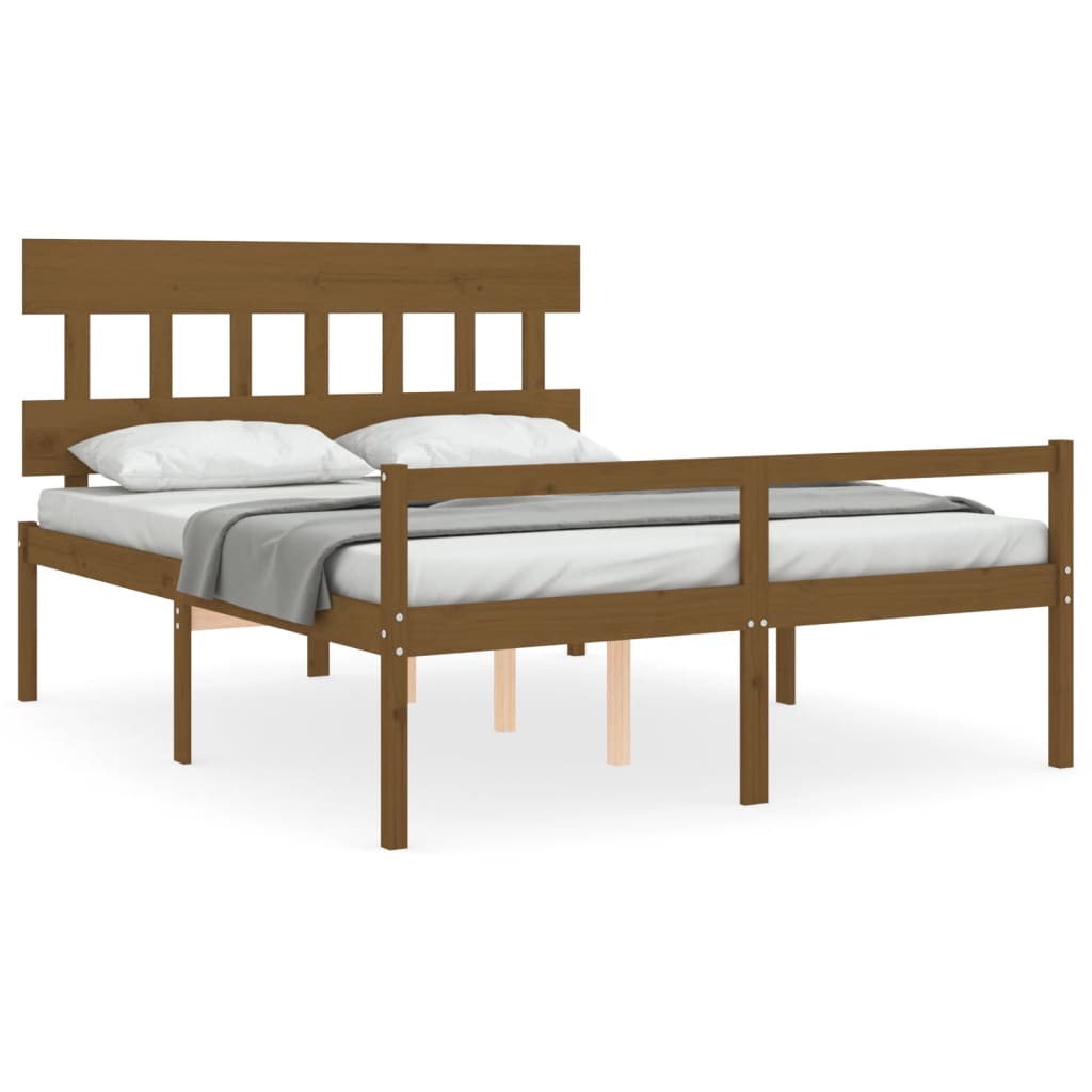 Letto per Anziani con Testiera Miele King in Legno Massellocod mxl 129051