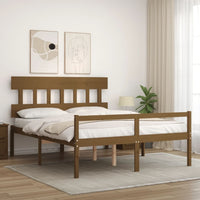 Letto per Anziani con Testiera Miele King in Legno Massellocod mxl 129051