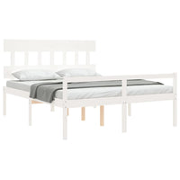 Letto per Anziani con Testiera Bianco 160x200 cm Legno Massello 3195427