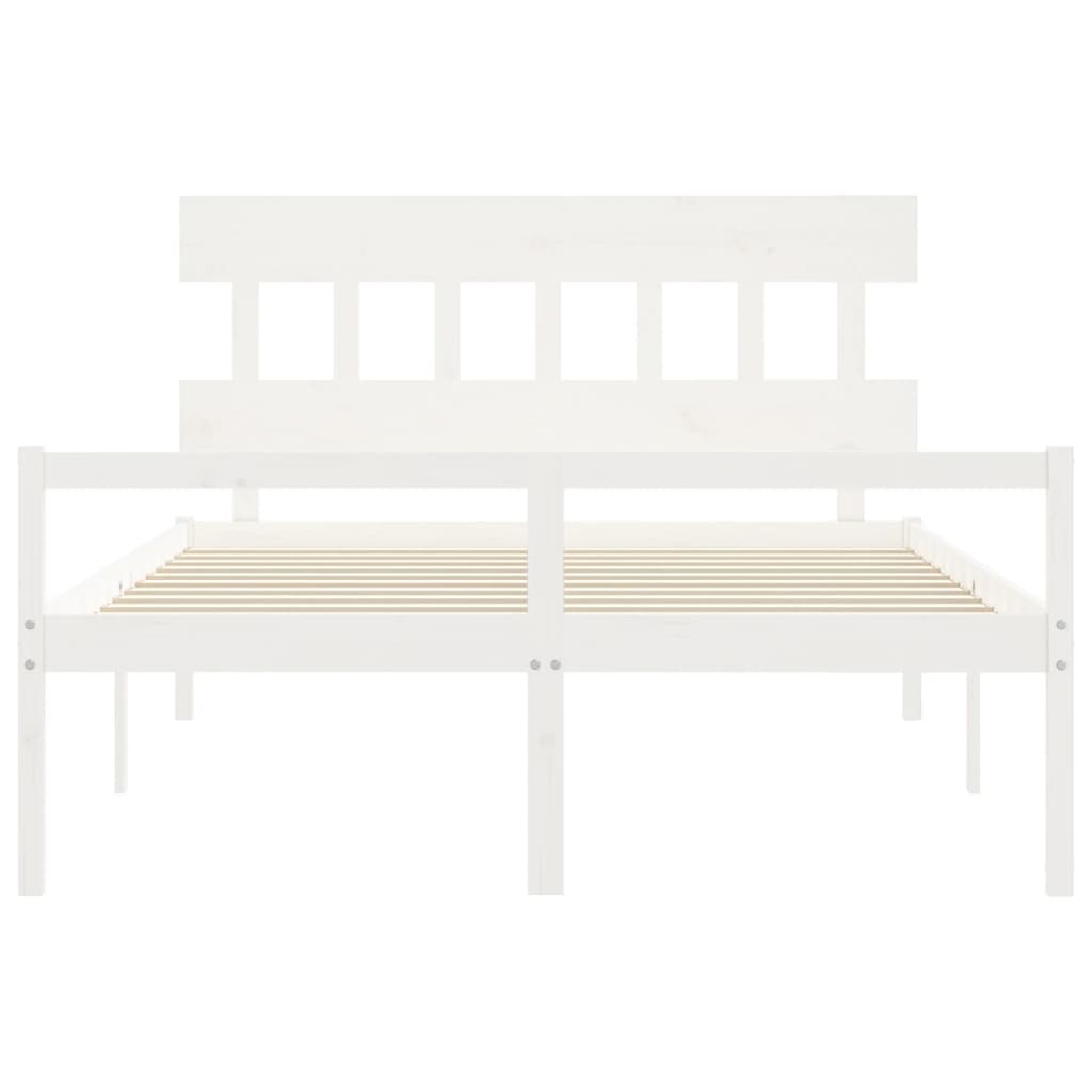 Letto per Anziani con Testiera Bianco 160x200 cm Legno Massello 3195427