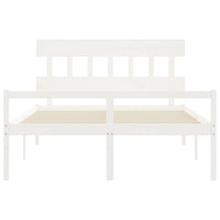 Letto per Anziani con Testiera Bianco 160x200 cm Legno Massello 3195427