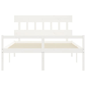 Letto per Anziani con Testiera Bianco 160x200 cm Legno Massello 3195427