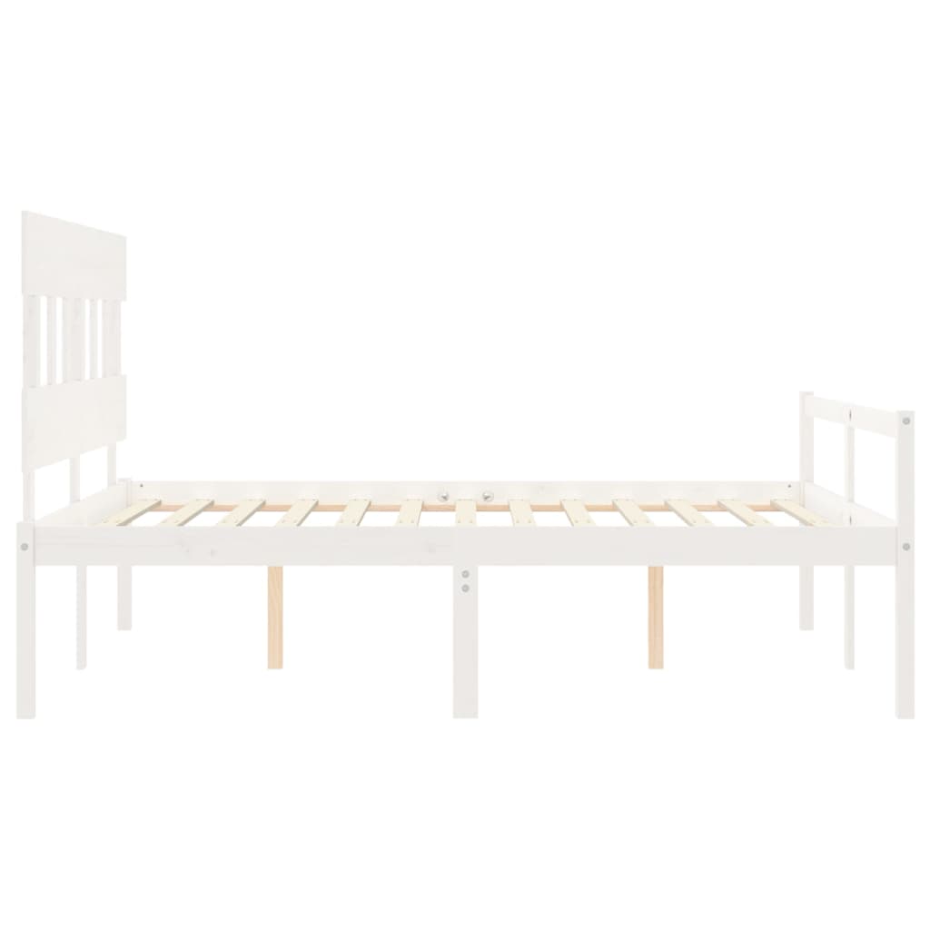 Letto per Anziani con Testiera Bianco 160x200 cm Legno Massello 3195427