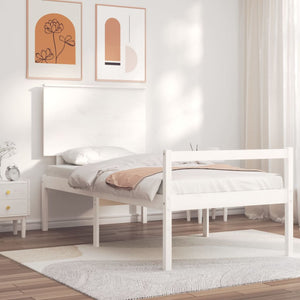 Letto per Anziani con Testiera Bianco Single in Legno Massellocod mxl 129129