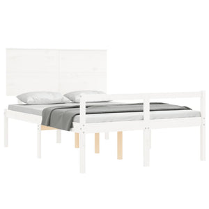 Letto per Anziani Bianco Testiera Small Double Legno Massello 3195452