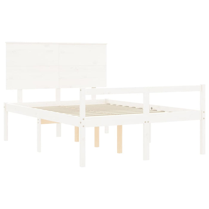 Letto per Anziani Bianco Testiera Small Double Legno Massello 3195452