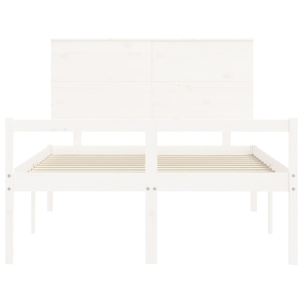 Letto per Anziani Bianco Testiera Small Double Legno Massello 3195452