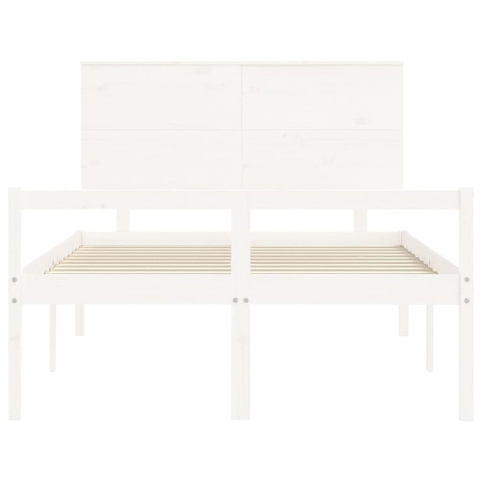 Letto per Anziani Bianco Testiera Small Double Legno Massello 3195452