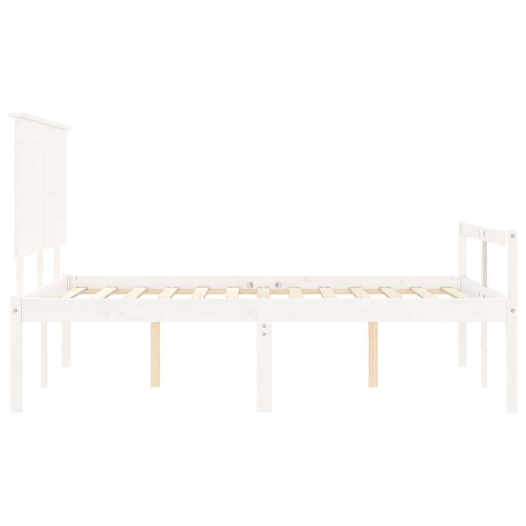 Letto per Anziani Bianco Testiera Small Double Legno Massello 3195452