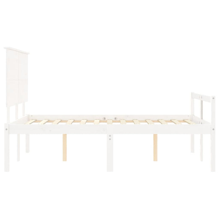 Letto per Anziani Bianco Testiera Small Double Legno Massello 3195452