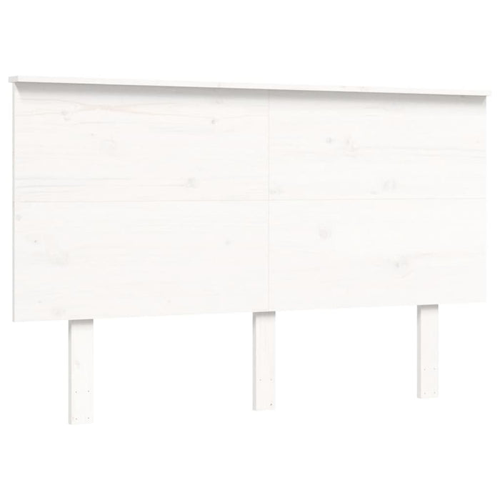 Giroletto con Testiera Bianco 140x190 cm in Legno Massello 3195462