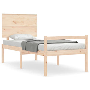 Letto per Anziani con Testiera 100x200 cm in Legno Massello 3195471