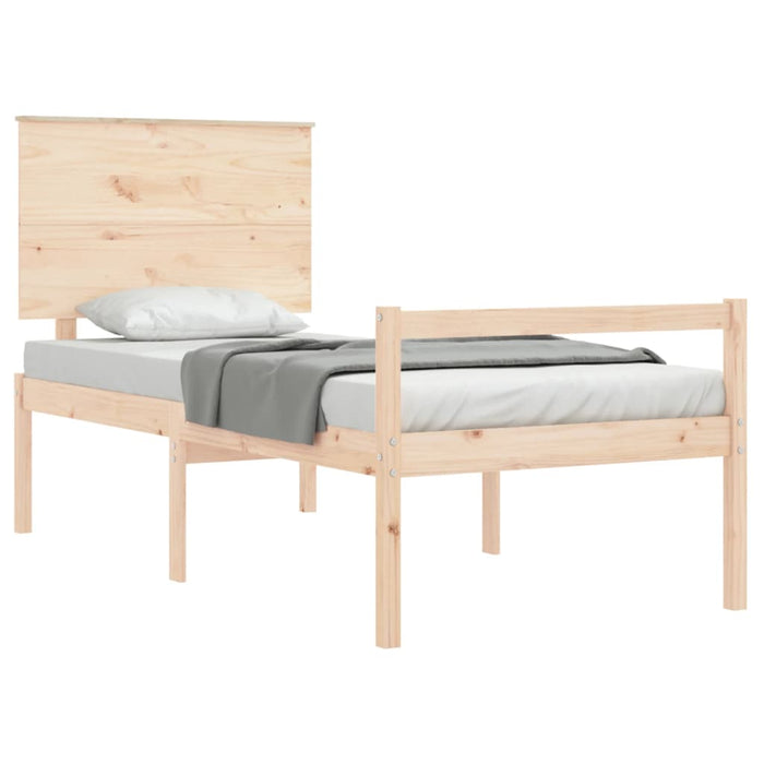 Letto per Anziani con Testiera 100x200 cm in Legno Massello 3195471