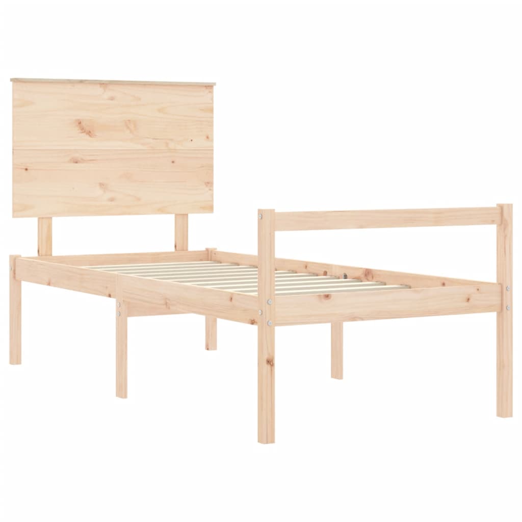 Letto per Anziani con Testiera 100x200 cm in Legno Massello 3195471