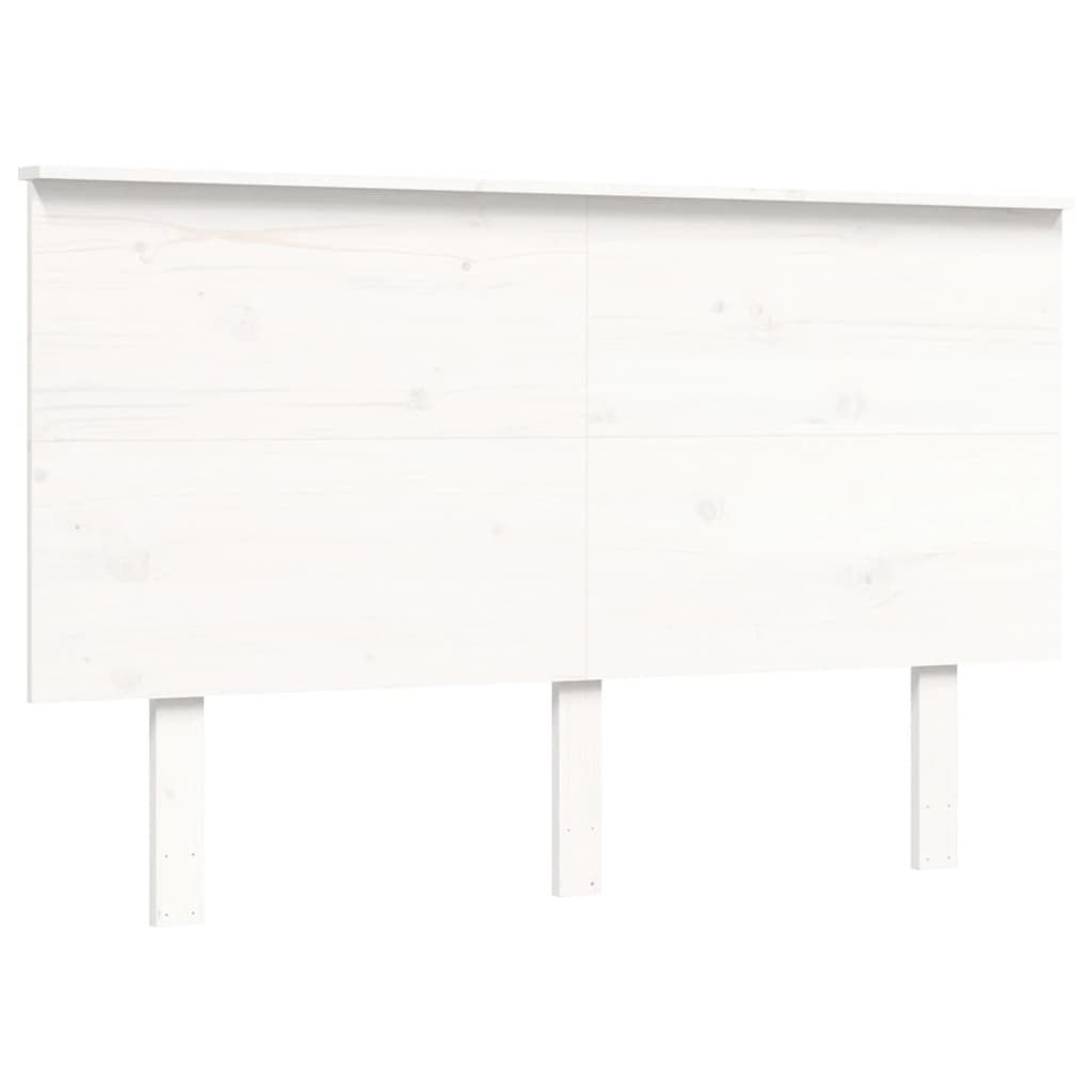 Giroletto con Testiera Bianco 140x200 cm in Legno Massello 3195482