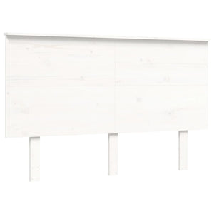 Giroletto con Testiera Bianco 140x200 cm in Legno Massello 3195482