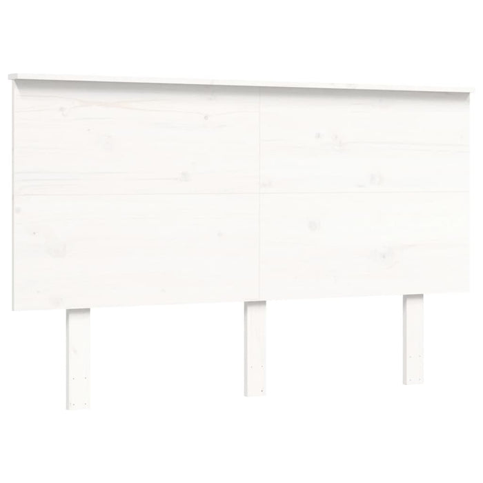 Giroletto con Testiera Bianco 140x200 cm in Legno Massello 3195482