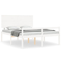 Letto per Anziani con Testiera Bianco King Legno Massellocod mxl 129032