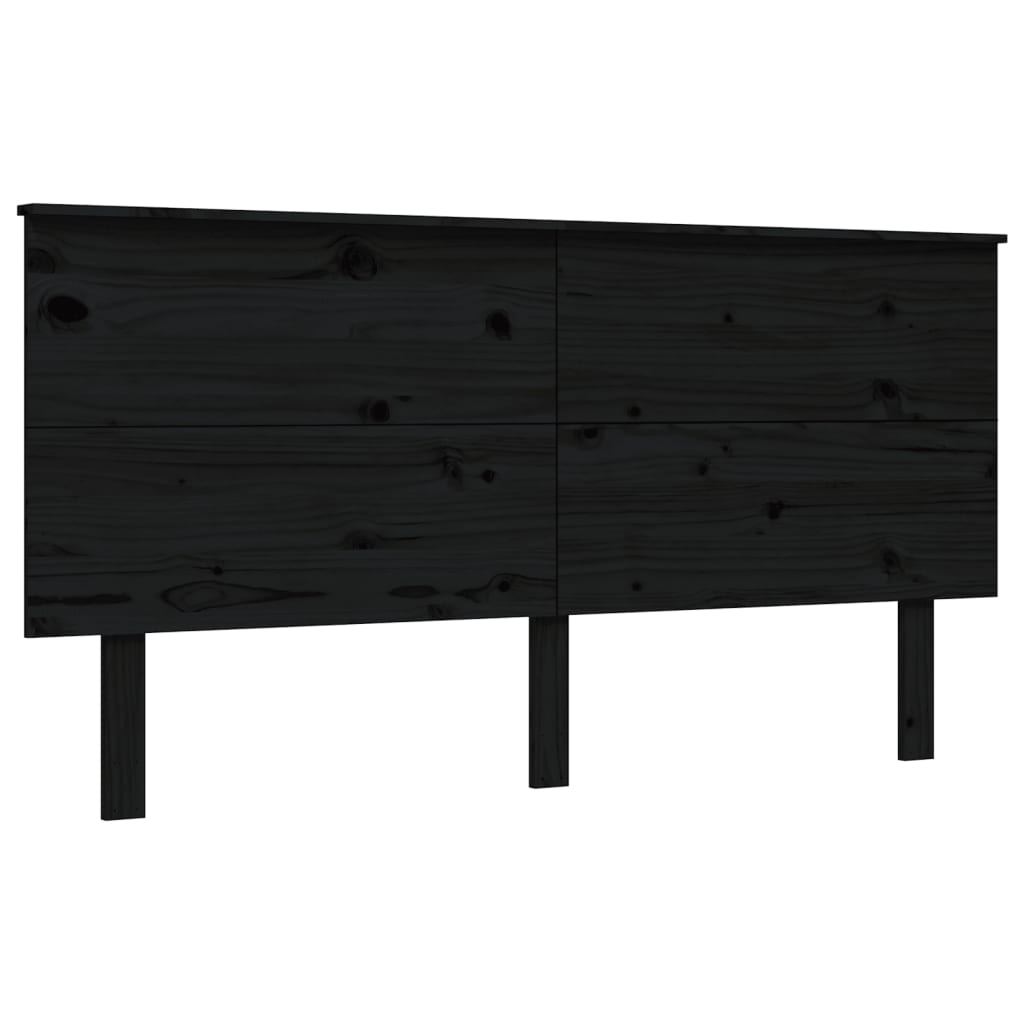 Letto per Anziani con Testiera Nero King Legno Massello 3195490