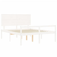 Letto per Anziani con Testiera Bianco 160x200 cm Legno Massello 3195492