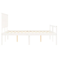 Letto per Anziani con Testiera Bianco 160x200 cm Legno Massello 3195492