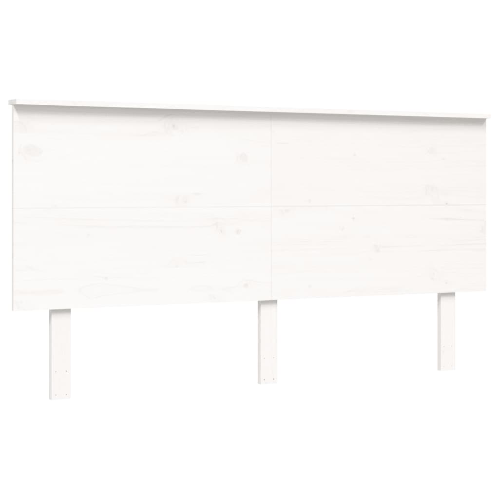 Letto per Anziani con Testiera Bianco 160x200 cm Legno Massello 3195492