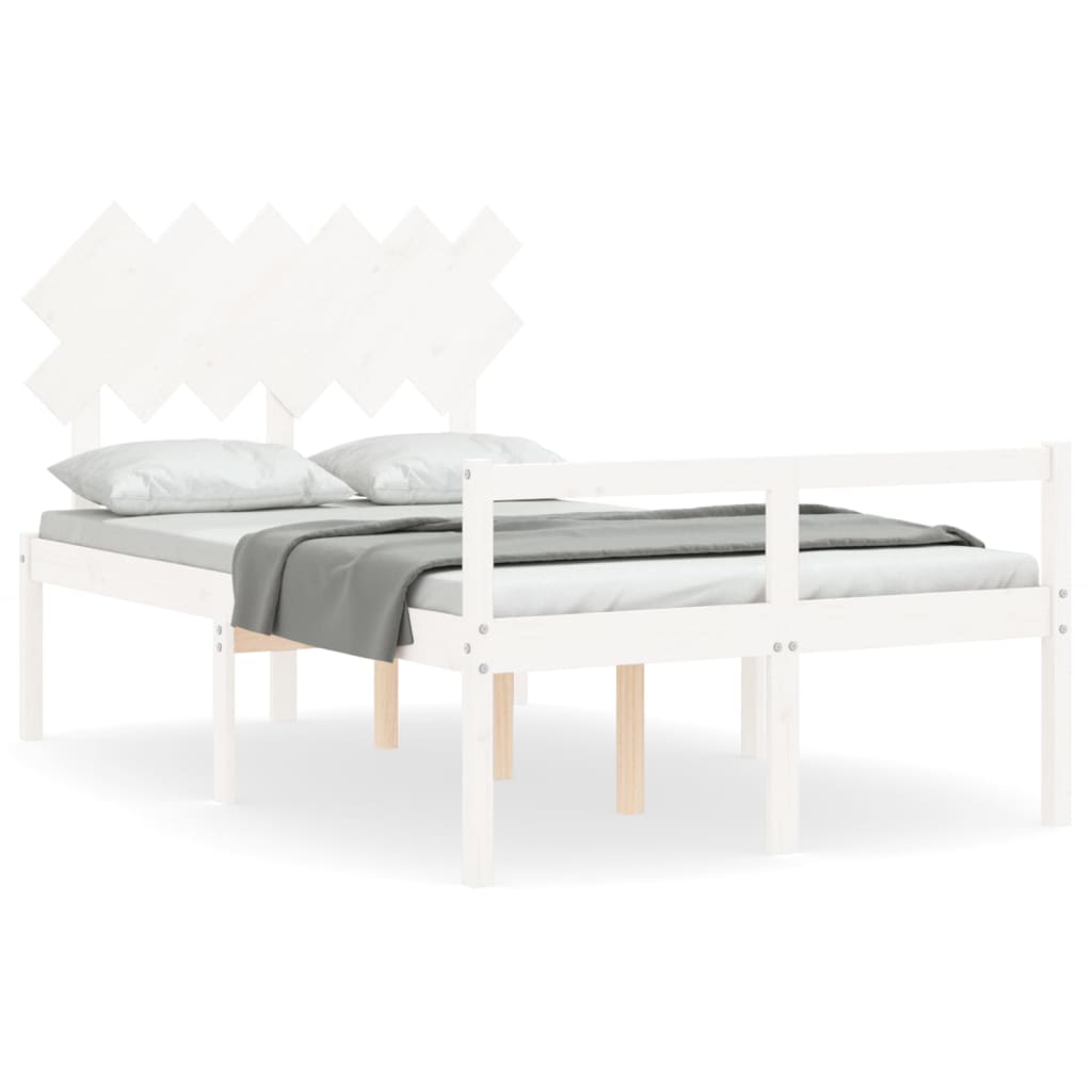 Letto per Anziani Bianco Testiera Small Double Legno Massello 3195517