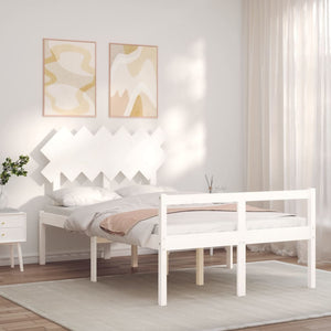 Letto per Anziani Bianco Testiera Small Double Legno Massello 3195517