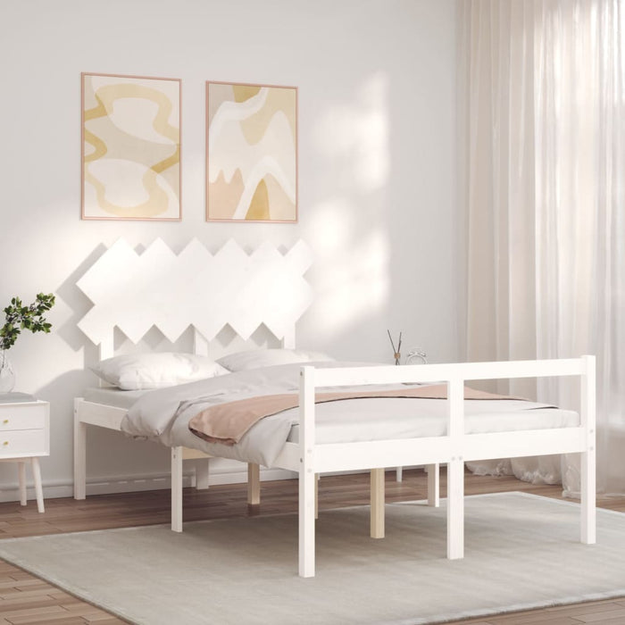 Letto per Anziani Bianco Testiera Small Double Legno Massello 3195517