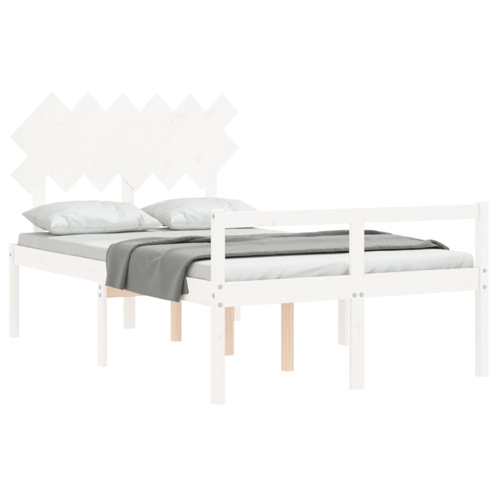 Letto per Anziani Bianco Testiera Small Double Legno Massello 3195517