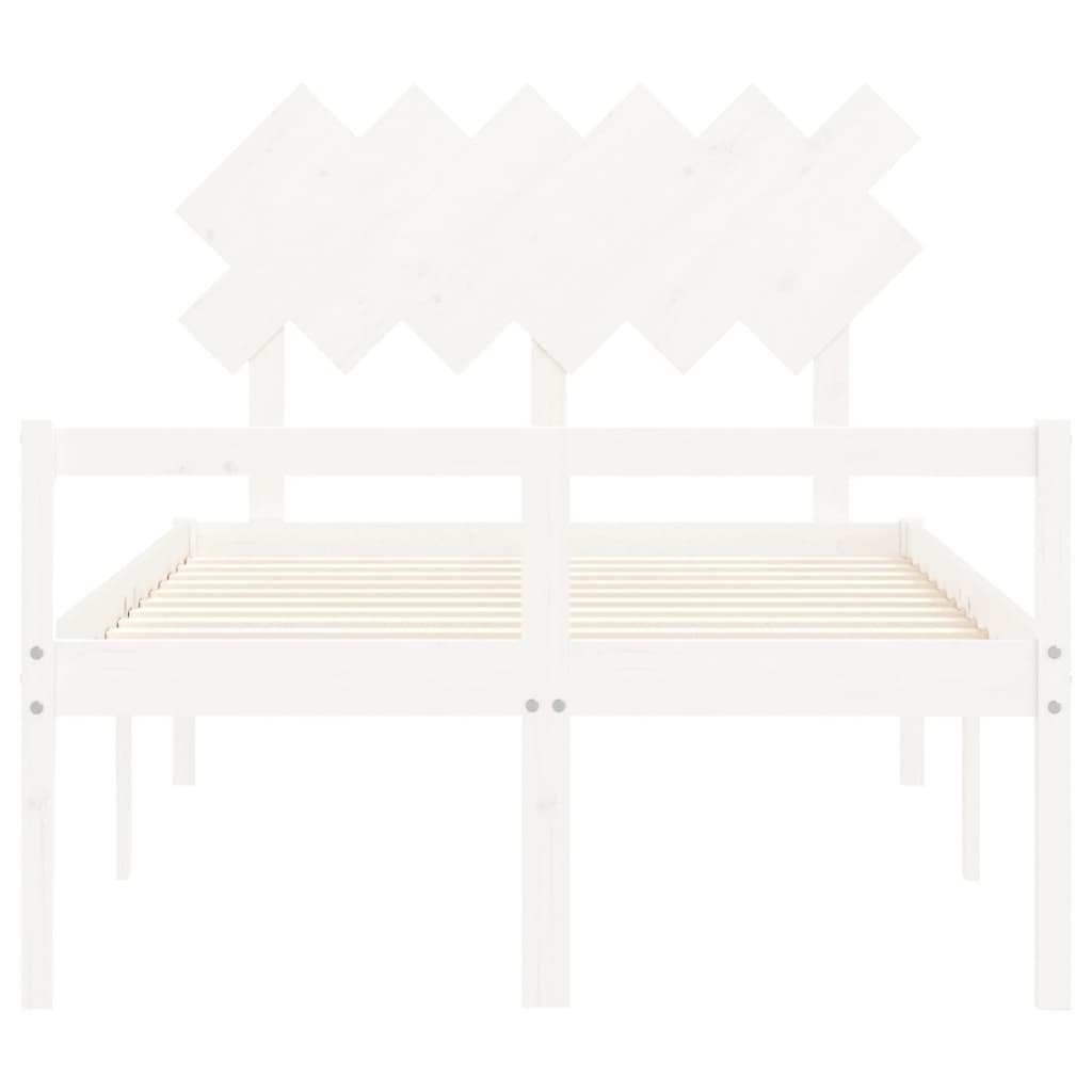 Letto per Anziani Bianco Testiera Small Double Legno Massello 3195517