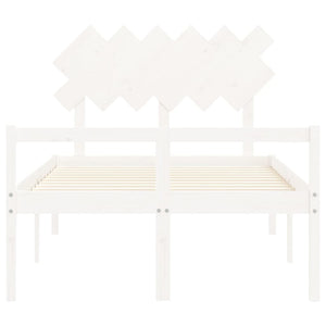 Letto per Anziani Bianco Testiera Small Double Legno Massello 3195517